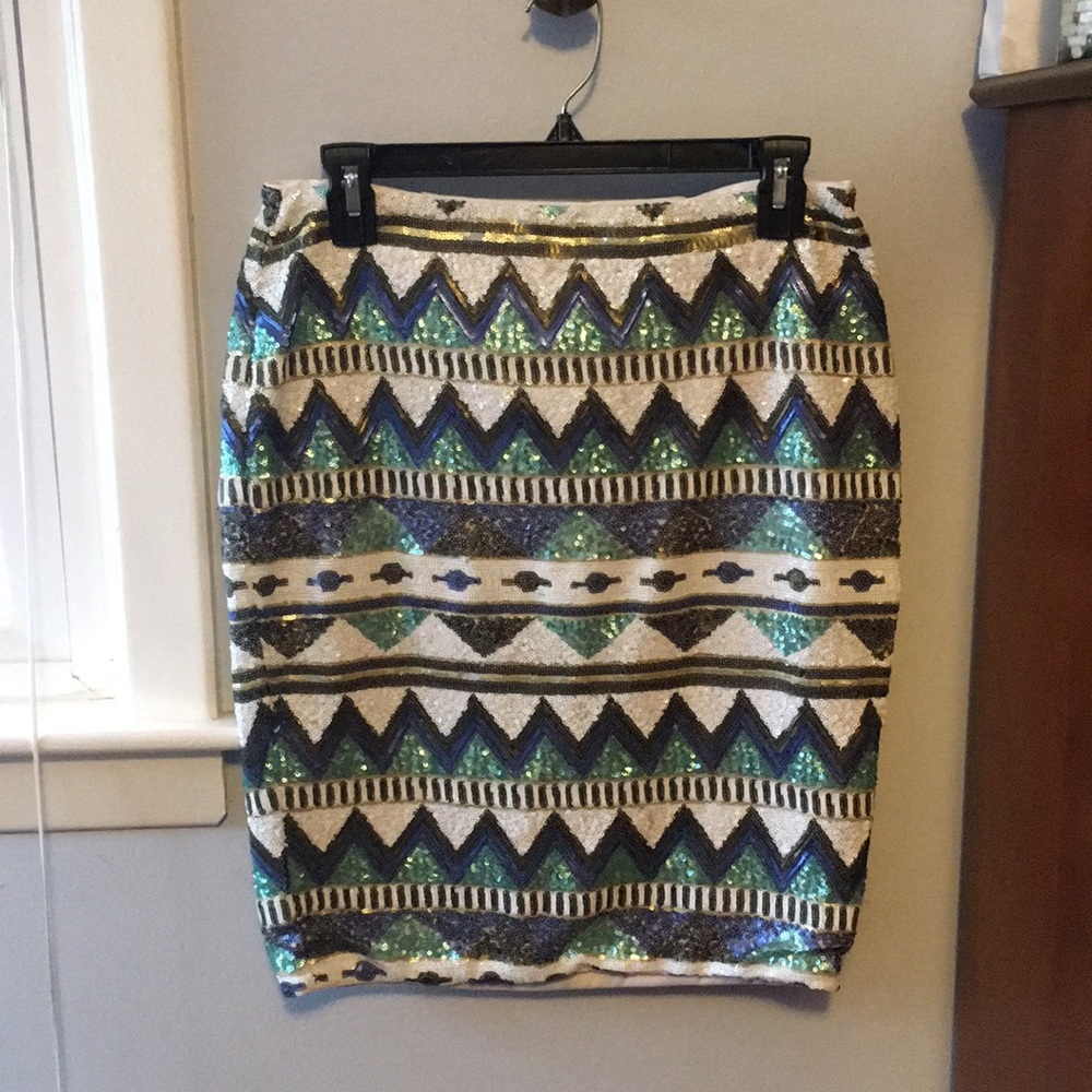 Sequin Chevron Mini Skirt